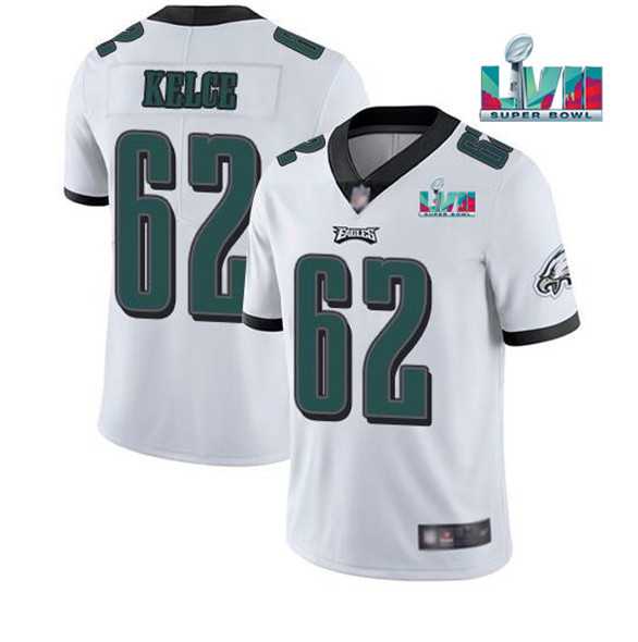 Men & Women & Youth Philadelphia Eagles #62 Jason Kelce White Super Bowl LVII Patch Vapor Untouchable Limited Stitched Jersey->philadelphia eagles->NFL Jersey